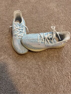 Yeezy Men’s Sneakers in Light Blue and White